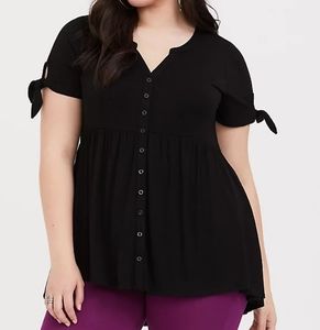 Torrid Super Soft Bow Sleeve Babydoll Tee Size 2